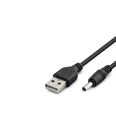 Büro Ev Ofis Personel Telefonu için 1MT Siyah Usb To 3.5X1.35 Tablet Şarj Kablosu