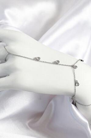 Zarif Kadın için Silver Pirinç Zirkonlu Sallantılı Damla Şahmeran