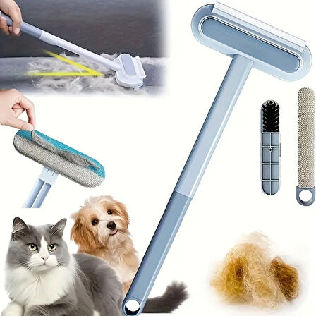 Büro Ev Ofis Evcil Hayvanı için Uzun Saplı Kedi Köpek Tüy Temizleme Fırçası