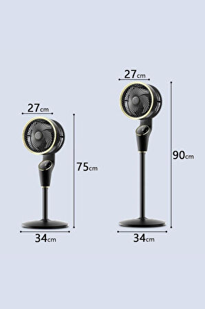 Büro Ev Ofis Yazlık için 90CM 35W Sessiz Dairesel Hareket Kumandalı Serinletici Fan