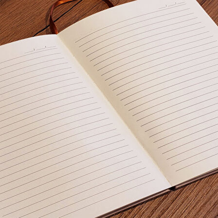 Büro Ev Ofis Hediyesi için Taba Deri Çizgili Defter