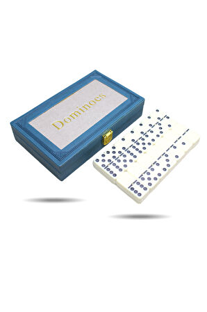 Büro Ev Ofis Hediyesi için Deri Kutulu Domino Oyunu