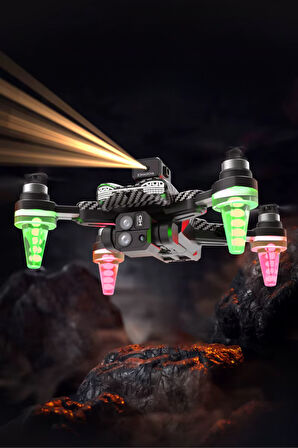 Büro Ev Ofis Hediyesi için 23X17X6CM Rgb Işıklı 8K Çift Kameralı Drone