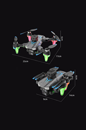 Büro Ev Ofis Hediyesi için 23X17X6CM Rgb Işıklı 8K Çift Kameralı Drone