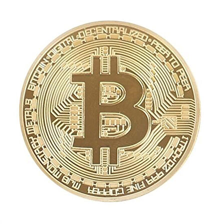 Büro Ev Ofis Hediyesi için Dekotratif Metal Para Tipi Bitcoin Sikkesi