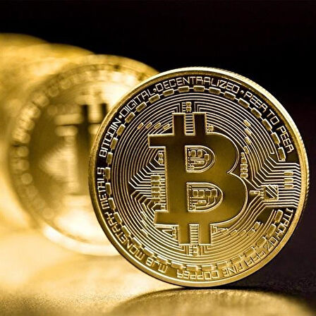 Büro Ev Ofis Hediyesi için Dekotratif Metal Para Tipi Bitcoin Sikkesi