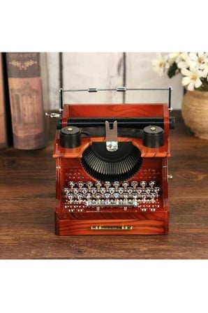 Büro Ev Ofis Hediyesi için Mini Daktilo Tasarımlı Müzik Kutusu