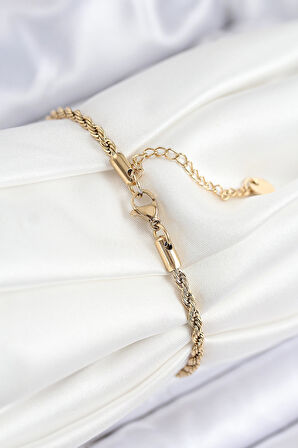 Zarif Kadın için Golden Çelik Nazarlıklı Yaşam Çiçeği Bileklik