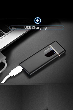 Büro Ev Ofis Kamp Keyfi için Dokunmatik Alevsiz Usb Şarjlı Çakmak