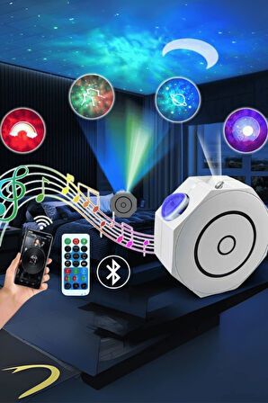 Büro Ev Ofis Hediyesi için Bluetoothlu Anason Stil Projektör Gece Lambası