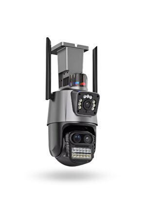 Büro Ev Ofis Güvenliği için 3 Lens Çift Yön Kablosuz Güvenlik Kamerası