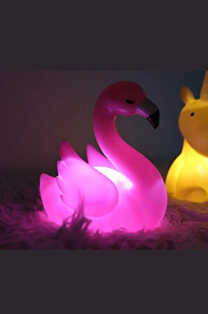 Büro Ev Ofis Hediyesi için Flomingo Dizayn Led Işıklı Masaüstü Gece  Lambası