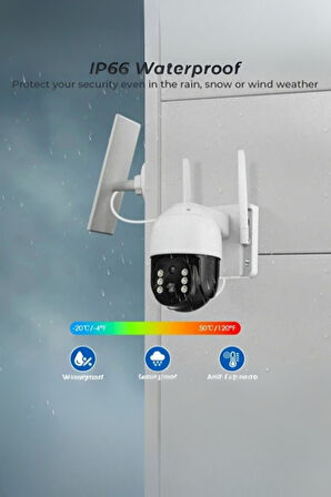 Büro Ev Ofis Güvenliği için Sızdırmaz Solar Dış Mekan Güvenlik Kamerası