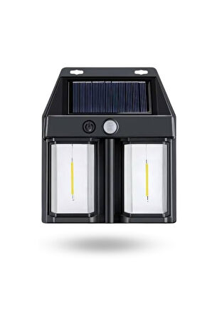 Büro Ev Ofis Yazlık Bahçesi için Duvar Tip Rustik Sensörlü Solar Şarjlı Led Aydınlatma