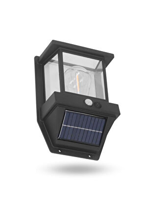 Büro Ev Ofis Yazlık Bahçesi için Duvar Tip Sensörlü Solar Şarjlı Aplik Led Aydınlatma