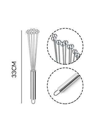 Büro Ev Ofis Mutfağı için Boncuk Uçlu Karıştırıcı Palanmaz Çelik Çırpıcı Aparat