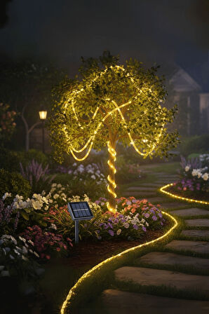 Büro Ev Ofis Bahçesi için 12MT Solar Şarjlı Şerit Led Aydınlatma