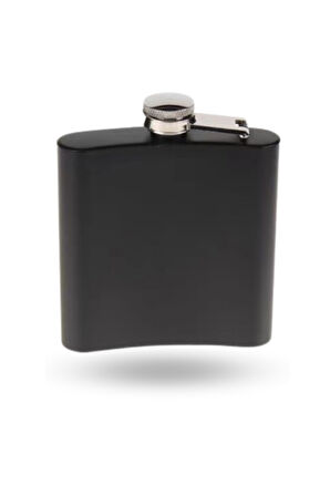 Büro Ev Ofis Hediyesi için 180ML Siyah Çelik Yapım Cep İçecek Matarası