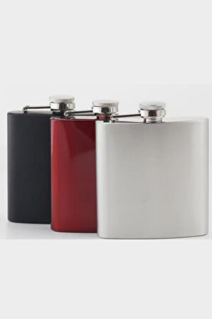 Büro Ev Ofis Hediyesi için 180ML Siyah Çelik Yapım Cep İçecek Matarası