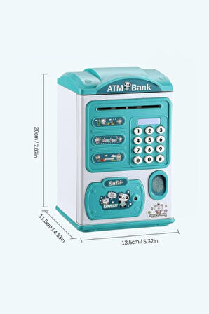 Büro Ev Ofis Çocuk Hediyesi için Şirin Tasarımlı Şifreli Atm Kumbara