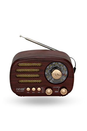 Büro Ev Ofis Hediyesi için Mini Ahşap Şarjlı Retro Oval Tasarım Radyo