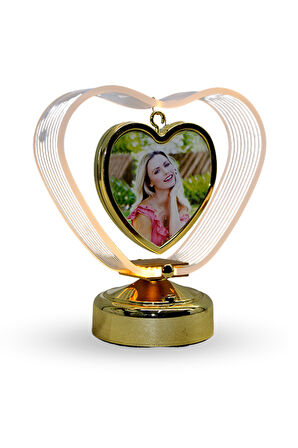 Büro Ev Ofis Hediyesi için 19X18CM Led Işıklı Kalp Fotoğraf Çeçevesi