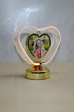 Büro Ev Ofis Hediyesi için 19X18CM Led Işıklı Kalp Fotoğraf Çeçevesi