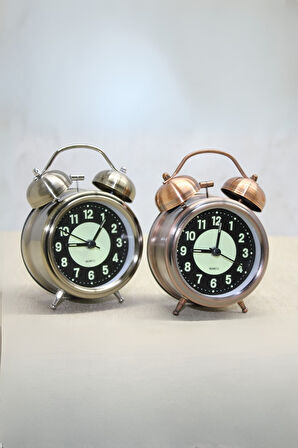 Büro Ev Ofis Hediyesi için 12X8CM Metal Masaüstü Retro Çalar Saat