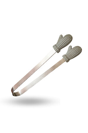 Büro Ev Ofis Mutfağı için 13CM Eldivenli Silikon Uçlu Çelik Maşa