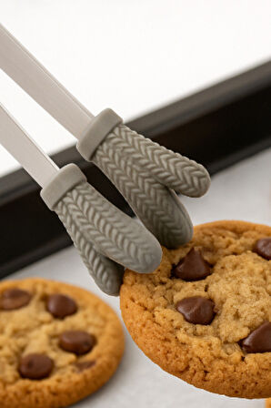 Büro Ev Ofis Mutfağı için 13CM Eldivenli Silikon Uçlu Çelik Maşa