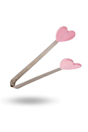 Büro Ev Ofis Mutfağı için 13CM Kalpli Silikon Uçlu Çelik Maşa