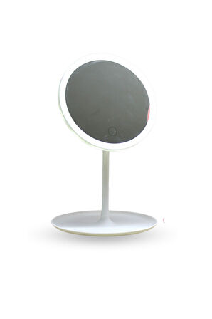 Büro Ev Ofis Kişisel Bakımı için 30X18CM Ledli Masaüstü Yuvarlak Makyaj Aynası