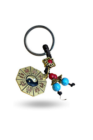 Büro Ev Ofis Hediyesi için Metal Renkli Yin Yang Anahtarlık