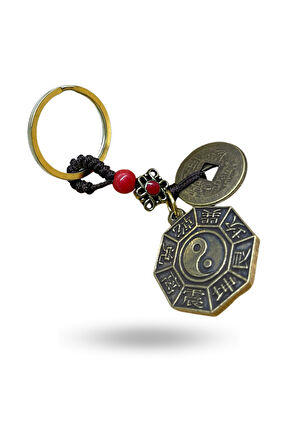 Büro Ev Ofis Hediyesi için Antik Metal Yin Yang Anahtarlık