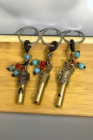 Büro Ev Ofis Hediyesi için Antik Metal Düdüklü Anahtarlık