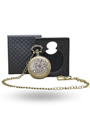 Büro Ev Ofis Hediyesi için Kutulu Antik Asker Figür Köstekli Saat