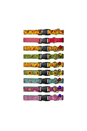 Büro Ev Ofis Evcil Kedisi için Zilli Desenli Şirin Tasma