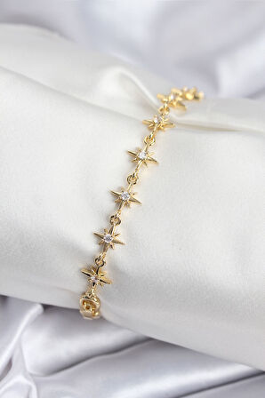 Zarif Kadın için Golden Pirinç Prestij Sıralı Kutup Yıldızı Bileklik