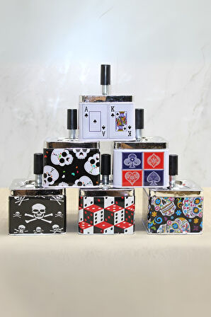 Büro Ev Ofis Dekoru için 12X9CM Dumansız Basmalı Metalik Küllük