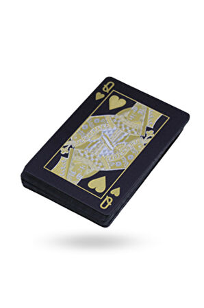 Büro Ev Ofis Yetişkin Oyunu için Silver Finans Motifli Siyah İskambil Kartı Seti