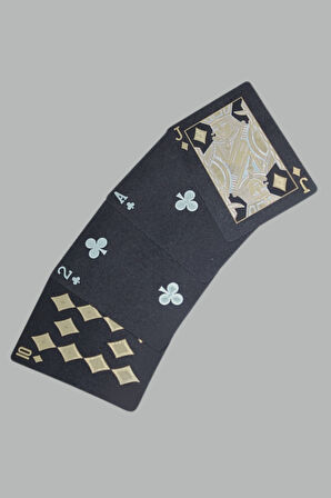 Büro Ev Ofis Yetişkin Oyunu için Silver Finans Motifli Siyah İskambil Kartı Seti