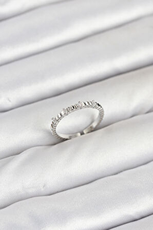 Zarif Kadın için Silver Pirinç Lazer Kesim Yüzük