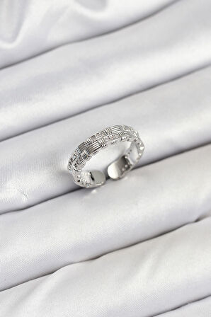 Zarif Kadın için Silver Pirinç Zirkonlu Sırım Stil Yüzük