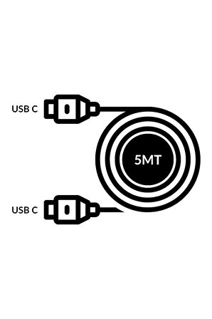 Büro Ev Ofis Cihazları için 5MT 100W Usb-UsbC Güç Data Aktarım Kablosu