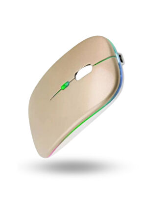 Büro Ev Ofis Bilgisayarı için Rgb Golden Şarjlı Kablosuz Mouse