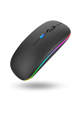 Büro Ev Ofis Bilgisayarı için Rgb Siyah Şarjlı Kablosuz Mouse