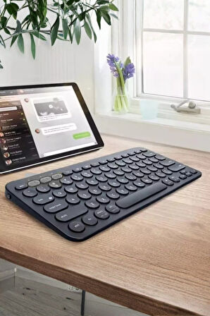 Büro Ev Ofis Bilgisayarı için Siyah Bluetooth Klavye