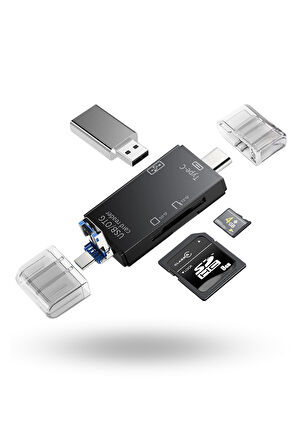 Büro Ev Ofis Cihazları için 6HUB Otg Card Reader