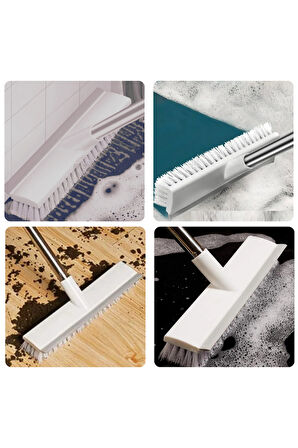 Büro Ev Ofis Hijyeni için Uzun saplı Sert Kıllı Çekçekli Fayans Halı Temizlik Fırçası