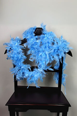 Büro Ev Ofis Etkinlik Gösteri Kostümü için 180CM Mavi Kabarık Otriş Boa Tüy